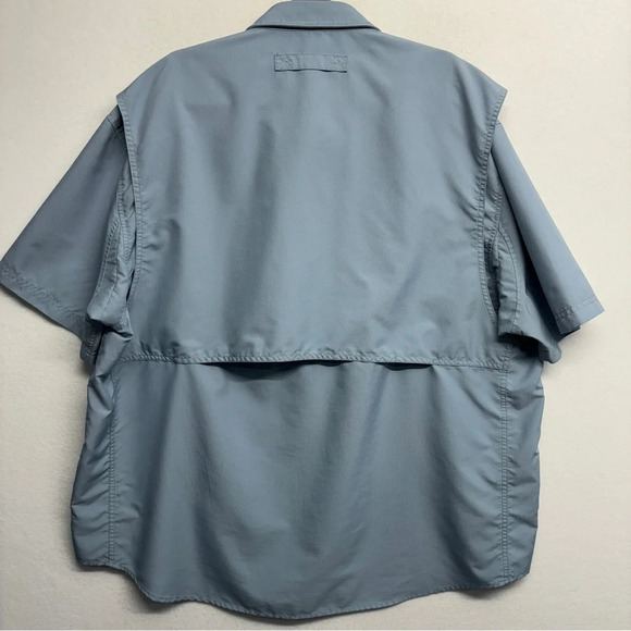 FLAWED Duluth Trading CoolPlus Action Short Sleeve Shirt Blue 2XL Vented - Picture 2 of 9